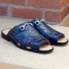 Maurice Maurice Embossed Calfskin Slip-On Sandal Navy/Green | Sandals