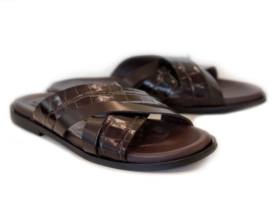 Pelle Pelle "Aruba" Slip-On Calfskin Sandal Brown | Sandals