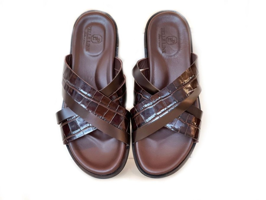 Pelle Pelle "Aruba" Slip-On Calfskin Sandal Brown | Sandals