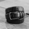 Maurice Scored Leather Belt Black | Belts