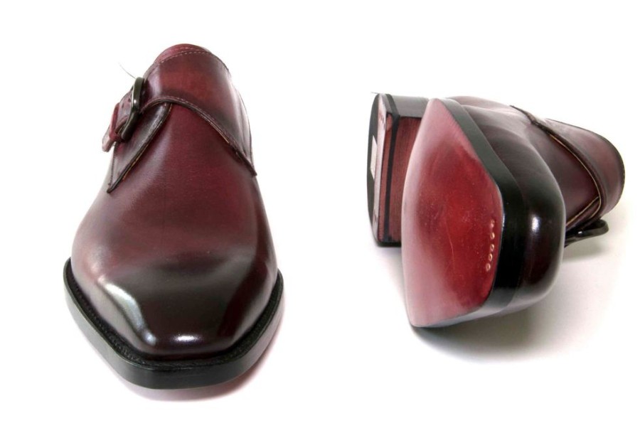 Ugo Vasare Burnished Calfskin Monkstrap Burgundy | Monkstraps