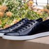 Maurice Shiny Calfskin Lace-Up Sneaker Black | Sneakers