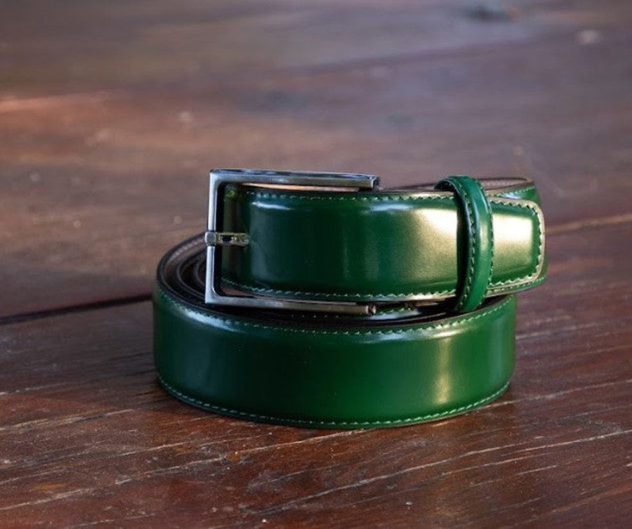 Maurice Leather Belt Green | Belts