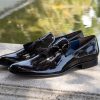 Jean Pierre Jean Pierre Shiny Calfskin Tasseled Loafer Black | Loafers