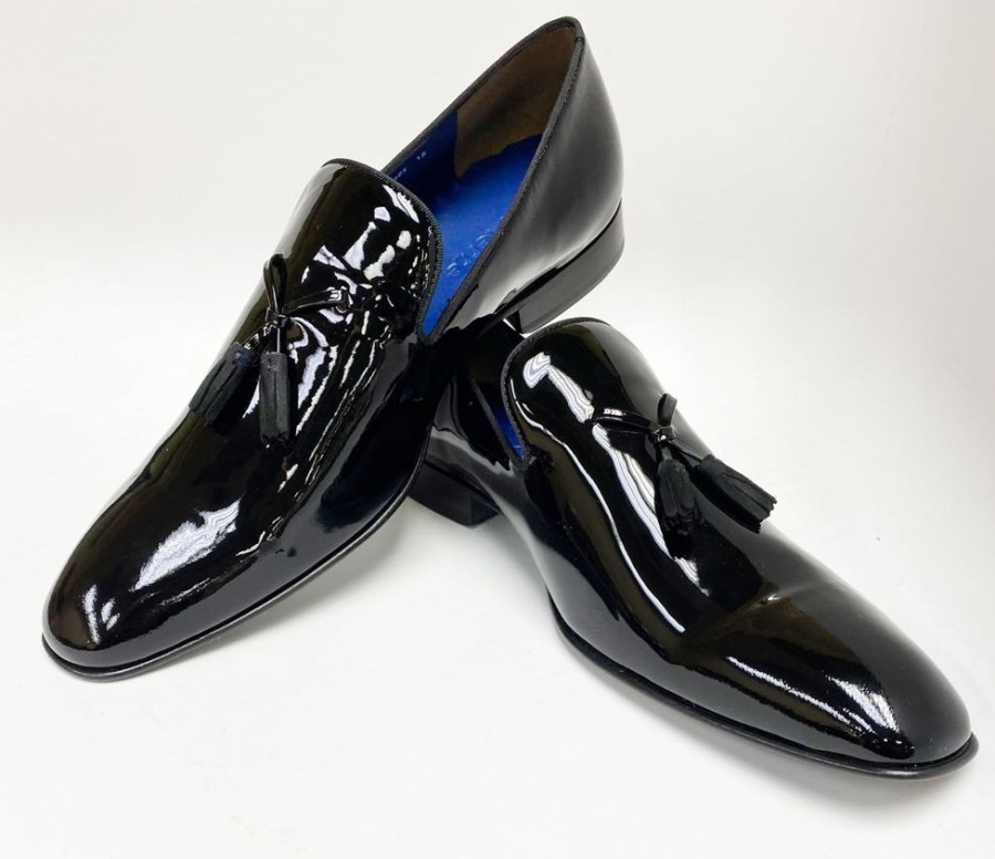 Jean Pierre Jean Pierre Shiny Calfskin Tasseled Loafer Black | Loafers