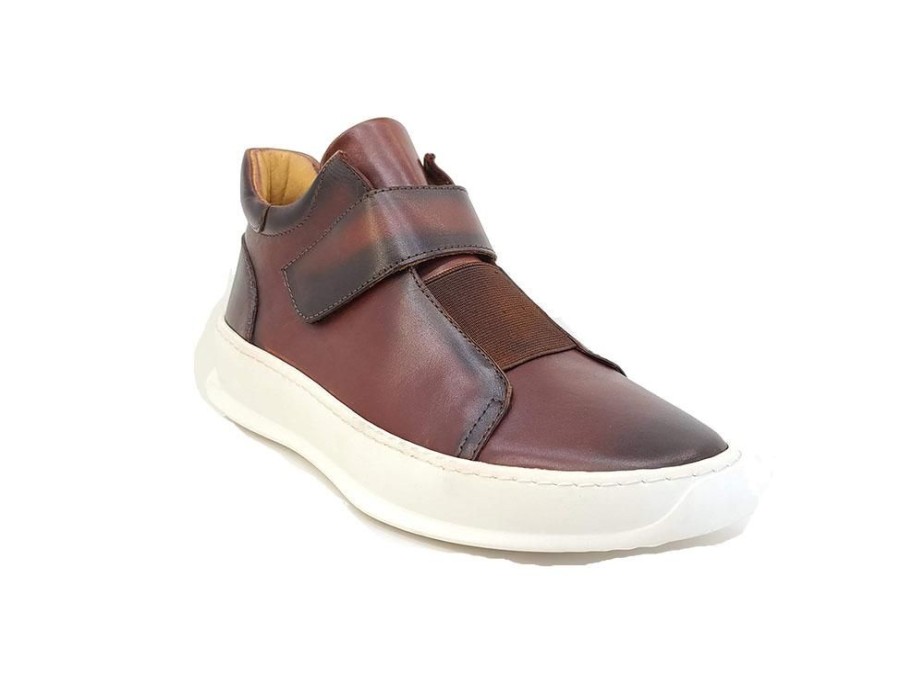 CARRUCCI Calfskin High Top Sneaker Whiskey | Sneakers