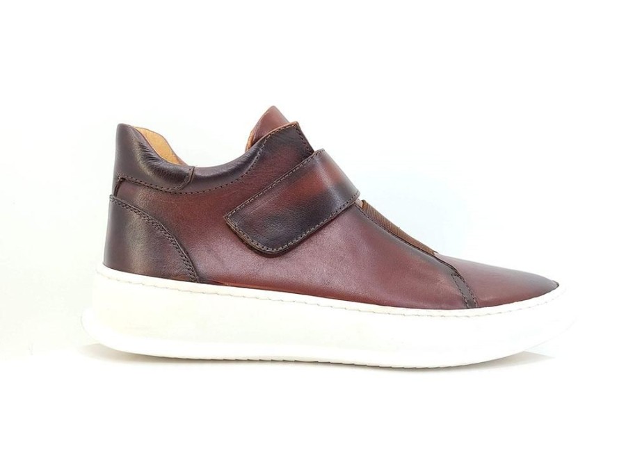 CARRUCCI Calfskin High Top Sneaker Whiskey | Sneakers