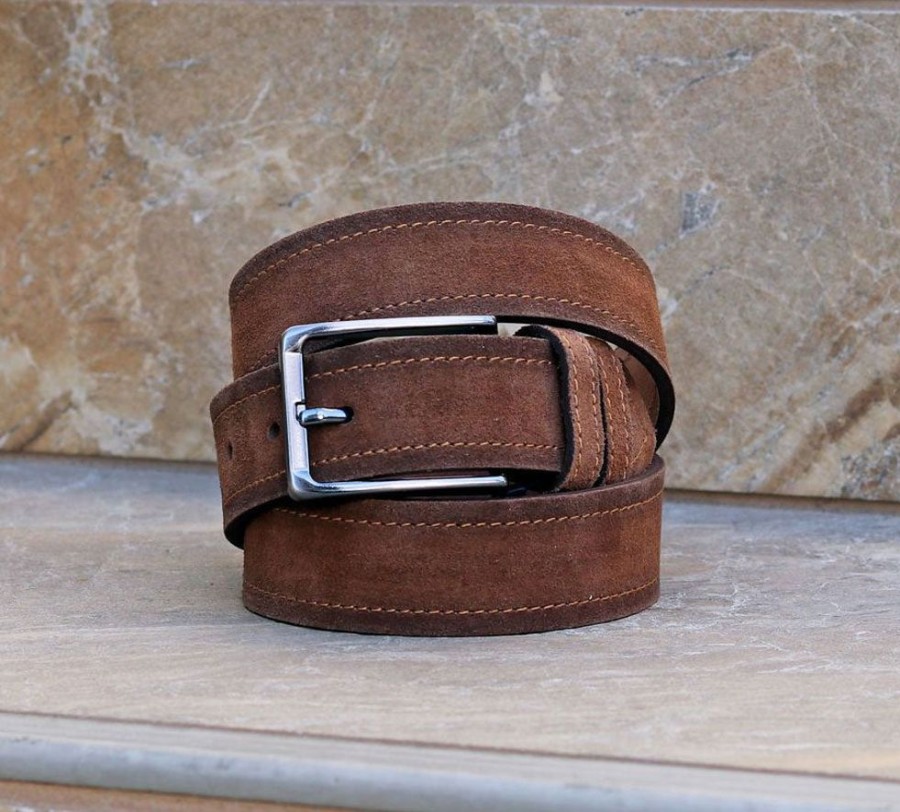 Maurice Maurice Suede Belt Brown | Belts