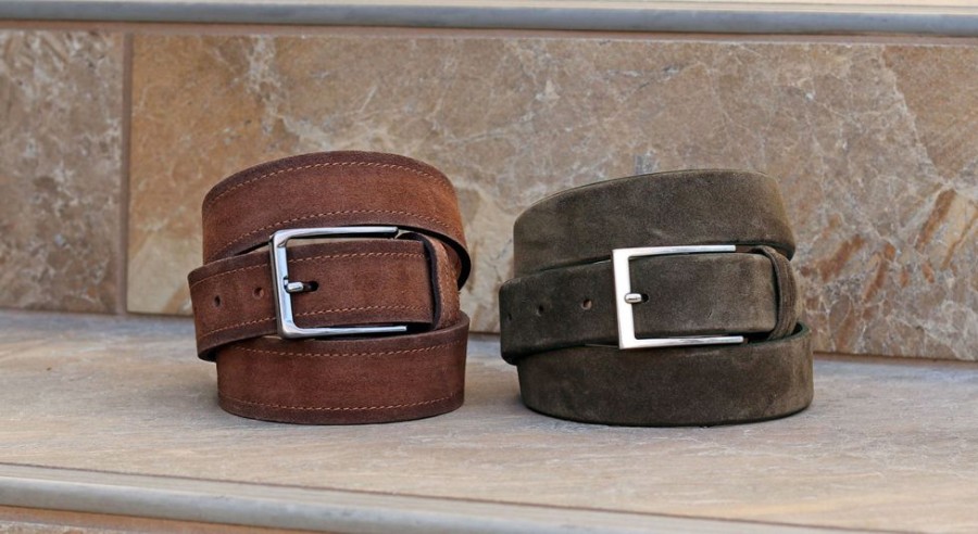 Maurice Maurice Suede Belt Brown | Belts