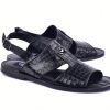 Corrente Corrente Crocodile Printed Calfskin Sandal Black | Sandals