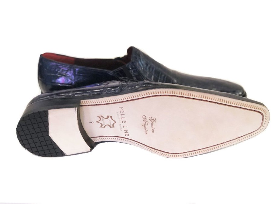 Pelle Exotics Pelle Exotics "Bellini" Alligator Loafer Navy | Exotics