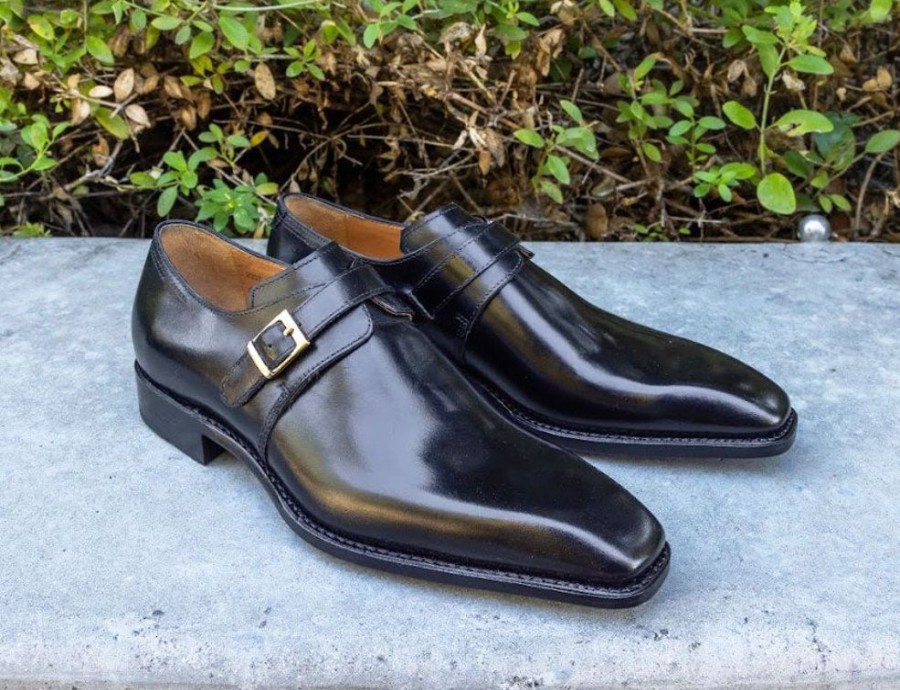 Ugo Vasare Ugo Vasare "Brooks" Monkstrap Shoe Black | Monkstraps