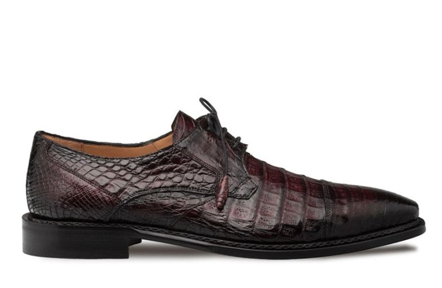 Mezlan Giovane Crocodile Derby Burgundy | Exotics