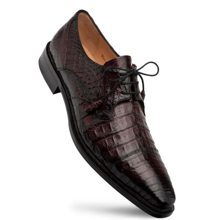 Mezlan Giovane Crocodile Derby Burgundy | Exotics