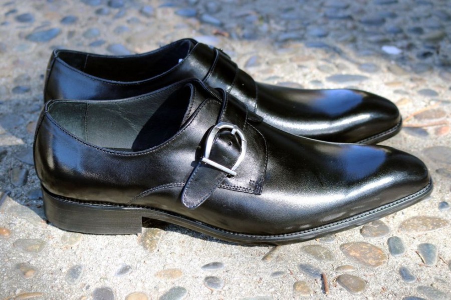 CARRUCCI Calfskin Monkstrap Black | Monkstraps