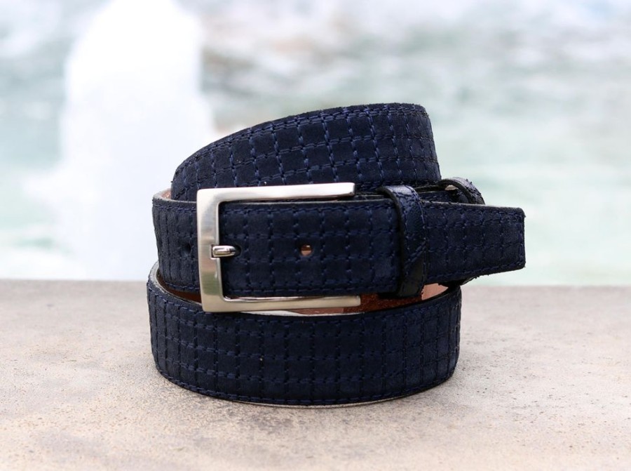 Corrente Corrente Suede Belt Navy | Suede