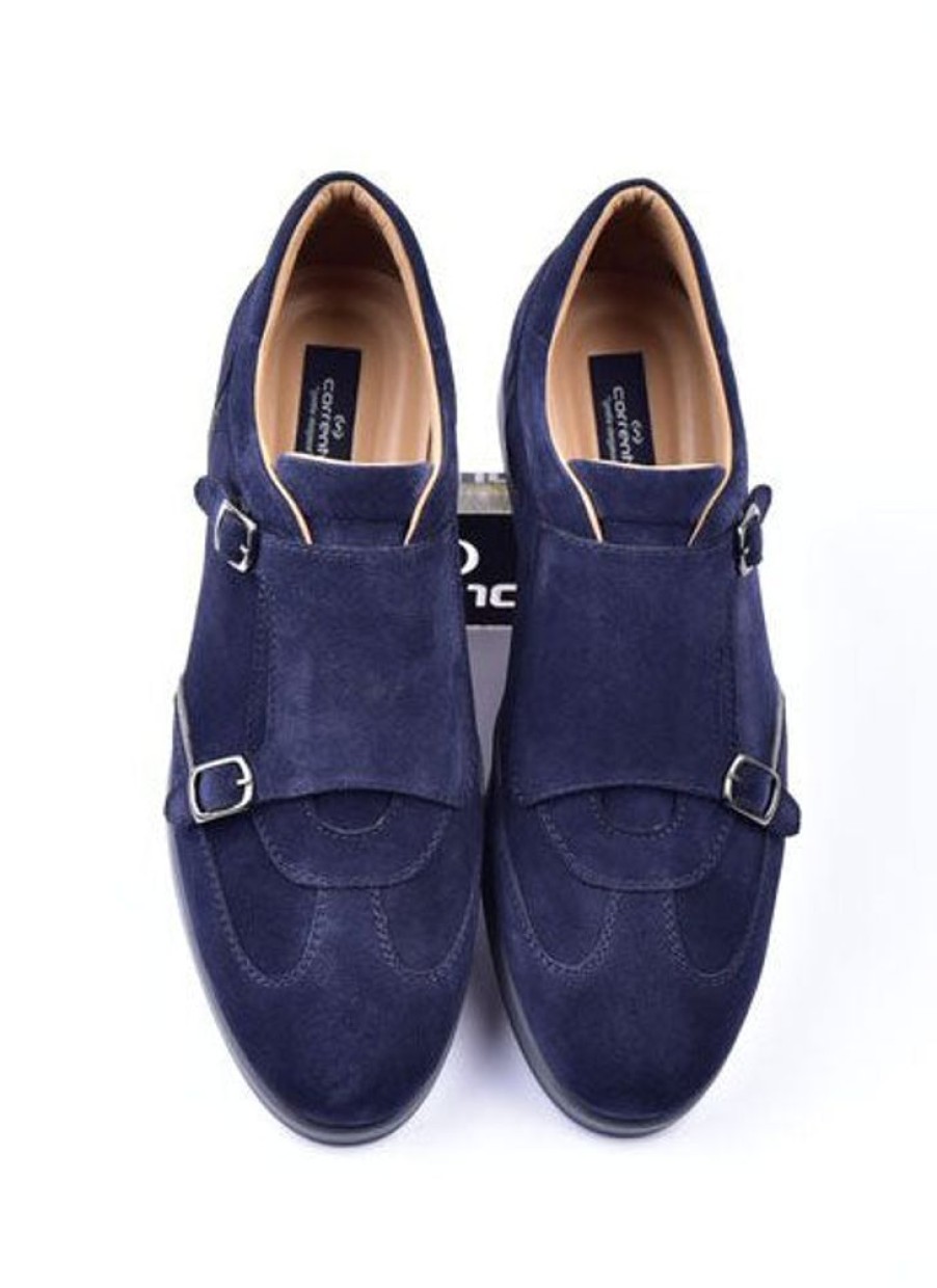 Corrente Corrente Suede Double Monkstrap Sneaker Navy | Sneakers