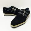 Carrucci by Maurice Suede Slip-On Double Buckle Shoe Black | Suede