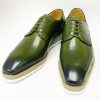 CARRUCCI Burnished Calfskin Lace-Up Shoe Green | Lace-Ups