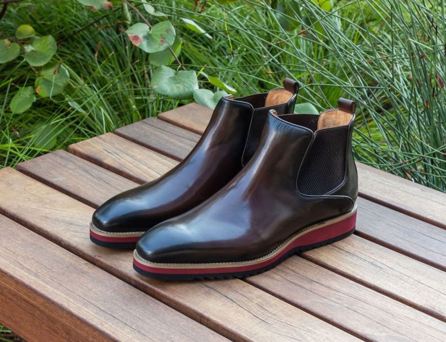 Maurice Burnished Calfskin Slip-On Boot Brown | Boots