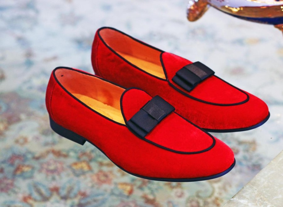 CARRUCCI Velvet Formal Loafer Red | Formal