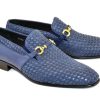 Corrente Corrente Woven Calfskin & Suede Slip-On Shoe Blue | Suede