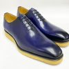 Carrucci by Maurice Burnished Calfskin Lace-Up Shoe Blue | Lace-Ups