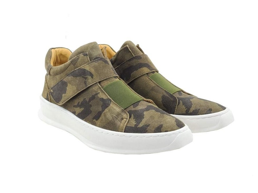 CARRUCCI Camoflage Printed Suede High Top Sneaker Green | Sneakers