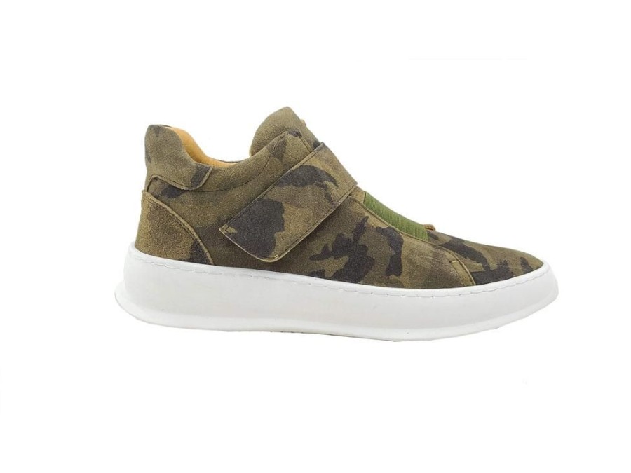 CARRUCCI Camoflage Printed Suede High Top Sneaker Green | Sneakers