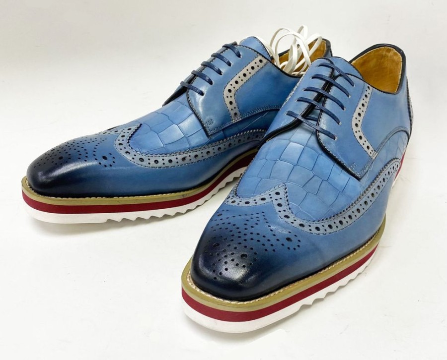 Carrucci by Maurice Style: 515-35-Blue/Red | Lace-Ups