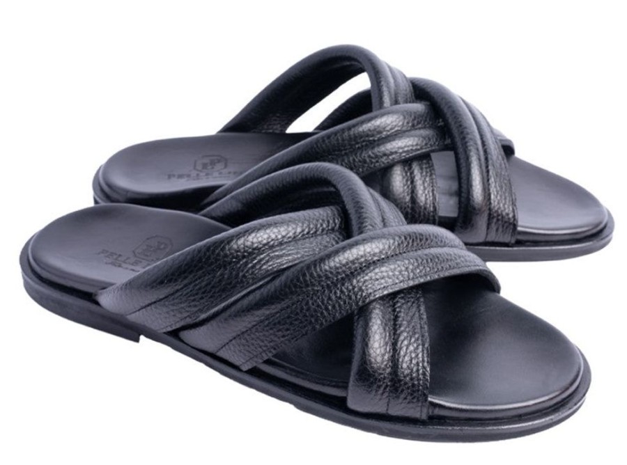 Pelle Pelle "Balaer" Slip-On Calfskin Sandal Black | Sandals