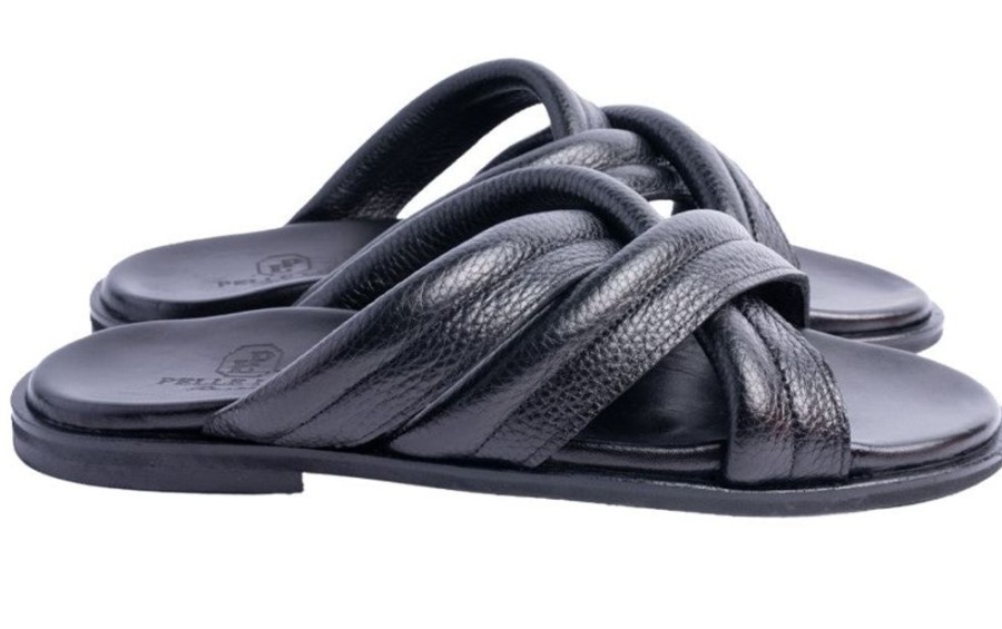 Pelle Pelle "Balaer" Slip-On Calfskin Sandal Black | Sandals