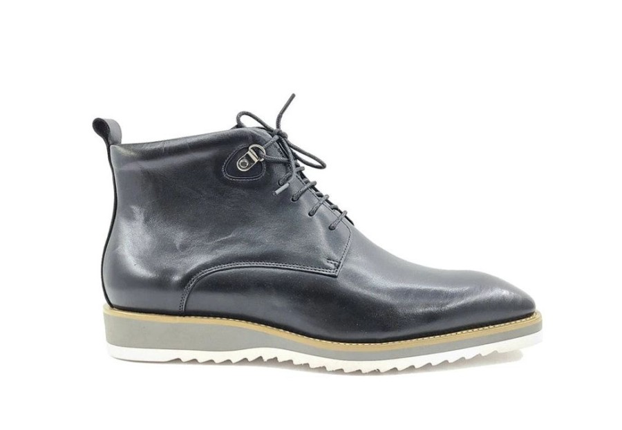 Maurice Burnished Calfskin Lace-Up Boot Grey | Boots