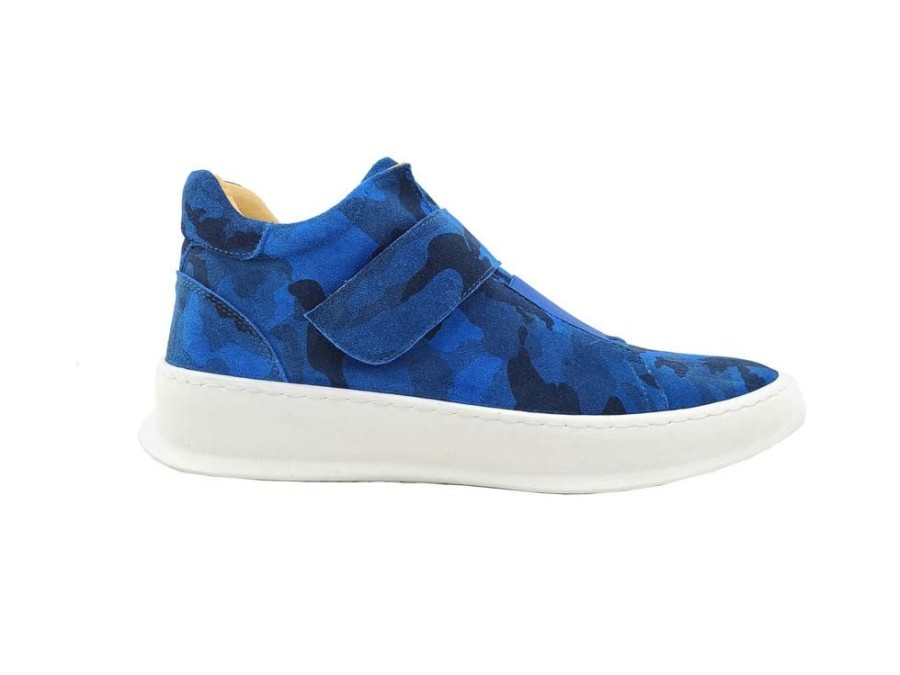 CARRUCCI Camoflage Printed Suede High Top Sneaker Blue | Sneakers