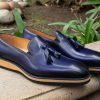 Carrucci by Maurice Calfskin Slip-On Tasseled Loafer Navy | Loafers