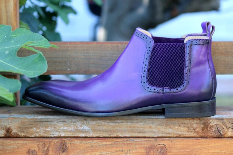 CARRUCCI Burnished Calfskin Slip-On Boot Purple | Boots