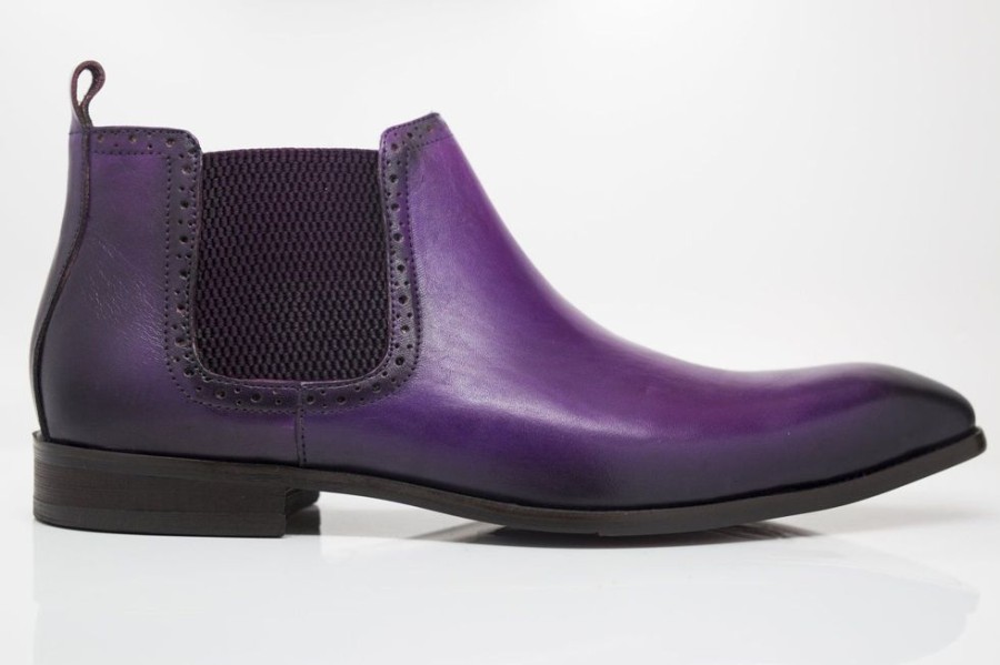 CARRUCCI Burnished Calfskin Slip-On Boot Purple | Boots