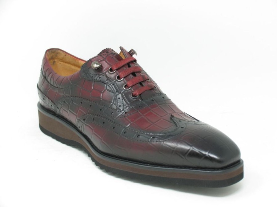 CARRUCCI Calfskin Lace-Up Oxford Burgundy | Lace-Ups