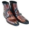 Corrente Crocodile Printed Calfskin Slip-On Boot Brown | Boots