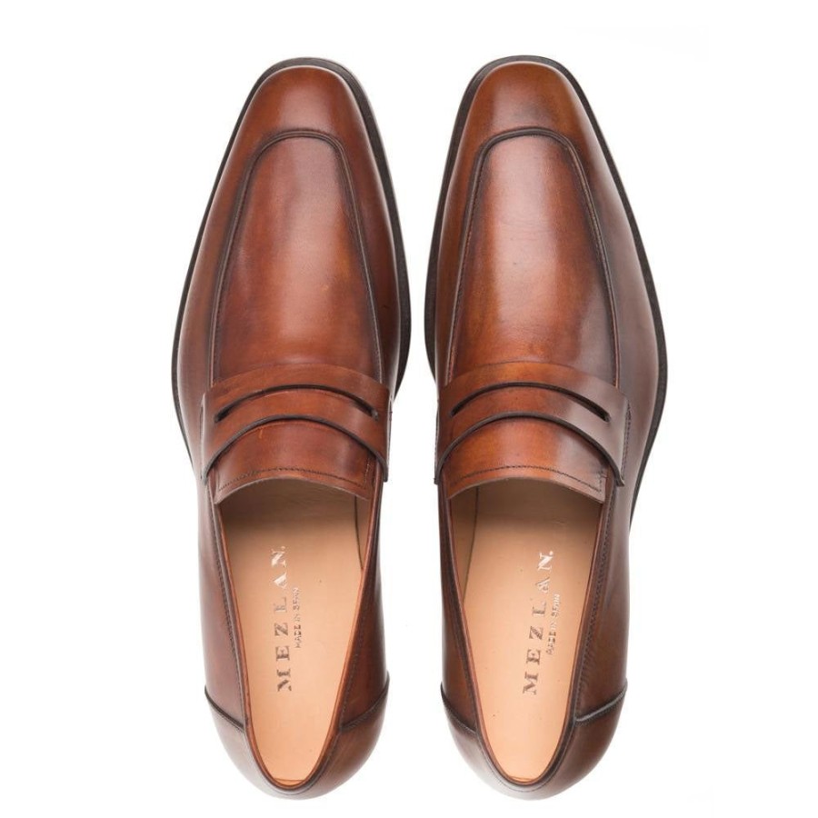 Mezlan Mezlan Calfskin Penny Loafer Cognac | Loafers