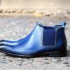 CARRUCCI Burnished Calfskin Slip-On Boot Navy | Boots