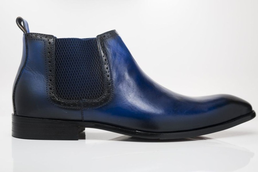 CARRUCCI Burnished Calfskin Slip-On Boot Navy | Boots