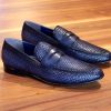 Jean Pierre Jean Pierre Woven Calfskin Penny Loafer Navy | Loafers