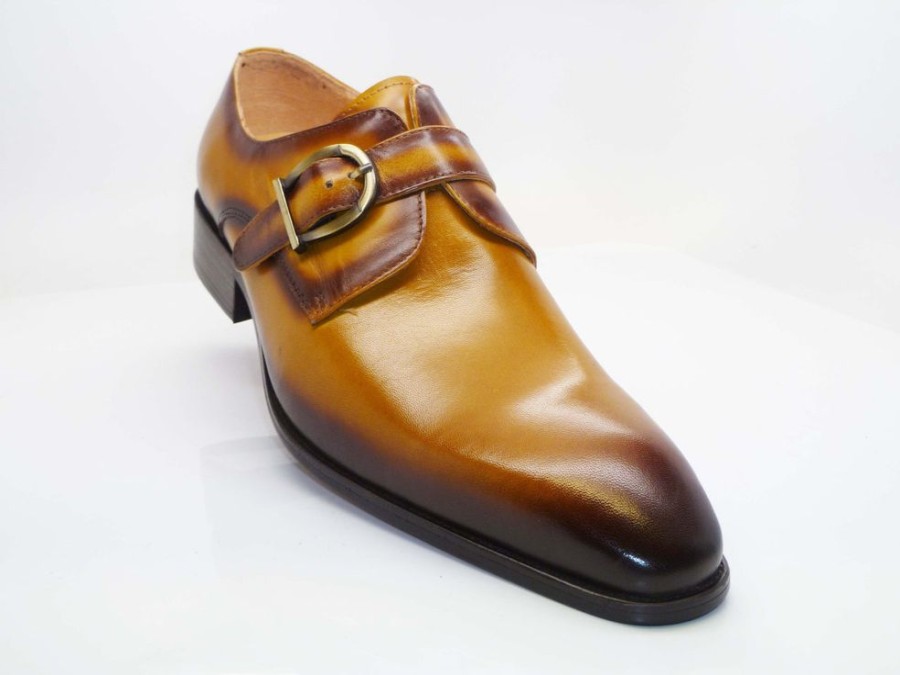 CARRUCCI Calfskin Monkstrap Tan | Monkstraps