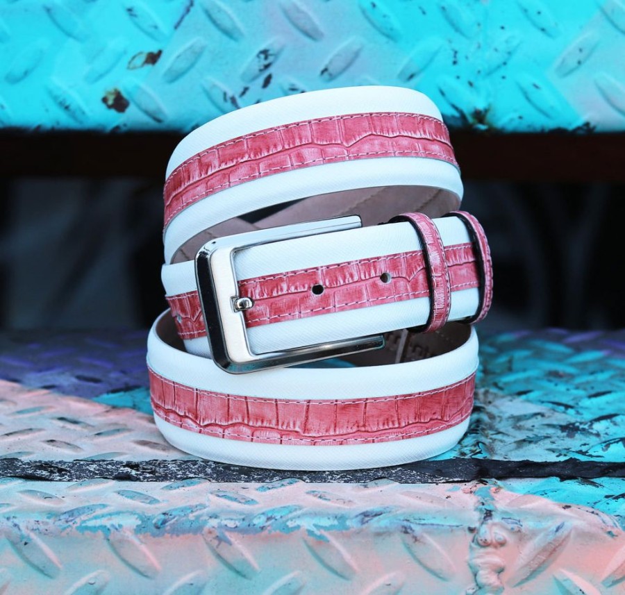 Corrente Corrente Printed Calfskin Belt White | Belts