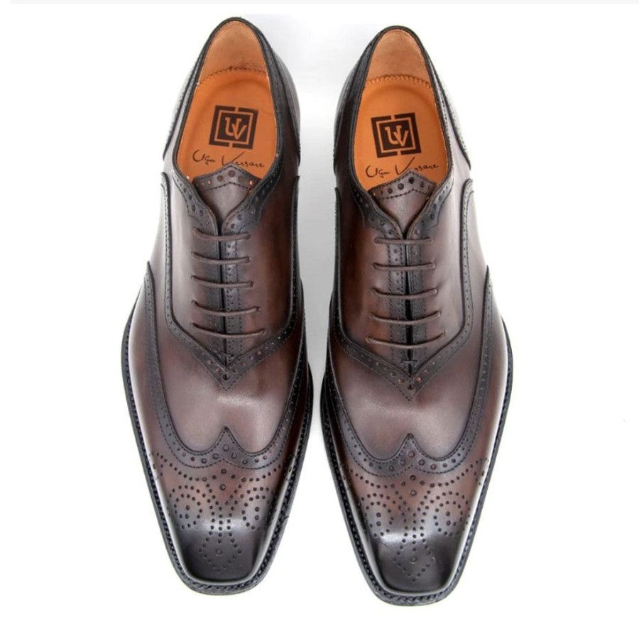 Ugo Vasare Calfskin "Luke" Wingtip Oxford Brown | Lace-Ups