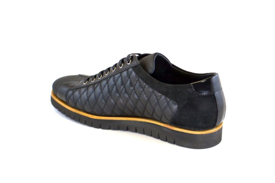 Corrente Corrente Quilted Calfskin Lace-Up Oxford Black | Lace-Ups