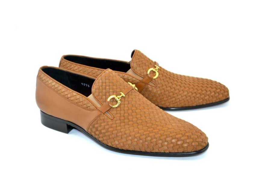 Corrente Corrente Woven Calfskin & Suede Slip-On Shoe Tan | Suede