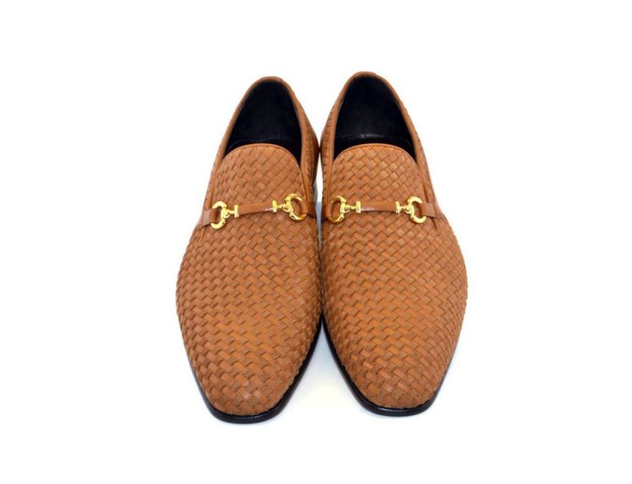 Corrente Corrente Woven Calfskin & Suede Slip-On Shoe Tan | Suede