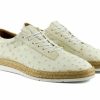 Pelle Pelle "Monaco" Ostrich Lace-Up Shoe Bone | Exotics